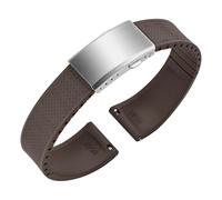 ULLCHRO Cinturino Orologio 20mm 22mm in Gomma Fluorurata FKM a Sgancio Rapido, Cinturini di Ricambio Morbidi e Durevoli, Cinturino Sportivo in Gomma Fluoro per Orologio Uomo (22mm, Marrone)