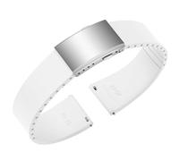 ULLCHRO Cinturino Orologio Gomma Fluorurata, Cut to Size, Argento FibbiaDeployante, Sgancio Rapido, FKM Gomma Cinturini di Ricambio per Uomo Donne, 18mm 19mm 20mm 21mm 22mm (19mm, Bianco)