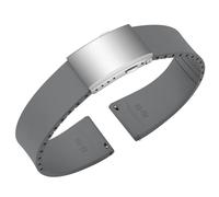 ULLCHRO Cinturino Orologio Gomma Fluorurata, Cut to Size, Argento FibbiaDeployante, Sgancio Rapido, FKM Gomma Cinturini di Ricambio per Uomo Donne, 18mm 19mm 20mm 21mm 22mm (18mm, Grigio Chiaro)