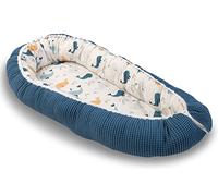 ULLENBOOM Riduttore Lettino Neonato Balene Blu - Riduttore Culla 55x95 cm - 100% OEKO-TEX e Made in EU, Adatto come Baby Cocoon e Lettino da viaggio