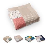 ULLENBOOM Tappeto Gioco Neonato 100x100 cm, 100% Materiali OEKO-TEX, Made in UE - Ideale come Coperta per Bambini e Tappeto Gioco Bambini - Fiori rosa