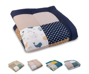 ULLENBOOM Tappeto Gioco Neonato 100x100 cm, 100% Materiali OEKO-TEX, Made in UE - Ideale come Coperta per Bambini e Tappeto Gioco Bambini - Balene