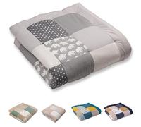 ULLENBOOM Tappeto Gioco Neonato 120x120 cm, 100% Materiali OEKO-TEX, Made in UE - Ideale come Coperta per Bambini e Tappeto Gioco Bambini - Elefanti grigi