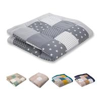 ULLENBOOM Tappeto Gioco Neonato 140x140 cm, 100% Materiali OEKO-TEX, Made in UE - Ideale come Coperta per Bambini e Tappeto Gioco Bambini - Stelle Grigie