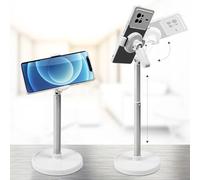 Ulluthu Supporto per Telefono Cellulare, Regolabile in Altezza Supporto Telefono Scrivania Supporto Smartphone Retrattile Supporto per Smartphone Verticale Scrivania Compatibile con iPhone 17 16 Pro