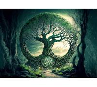 Ulmer Puzzleschmiede - Antica foresta dei druidi, puzzle celtico con albero della vita da 2000 pezzi, mondo mistico tra natura e magia, qualità made in Germany