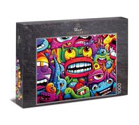 Ulmer Puzzleschmiede - Puzzle 1000 pezzi "Volti di birra libera" - Creature deserto in vivace design pop art - motivo fumetto selvaggio con puzzle di qualità Made in Germany