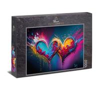 Ulmer Puzzleschmiede - Puzzle a forma di cuore colorato 1000 pezzi Forever - Colorato motivo d'amore con energia ed emozione - Qualità Made in Germany