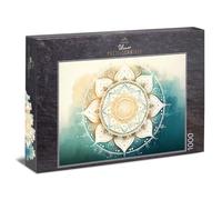 Ulmer Puzzleschmiede - Puzzle a mandala ad acquerello, 1000 pezzi, motivo mandala bianco fine in stile acquerello delicato - Qualità premium Made in Germany