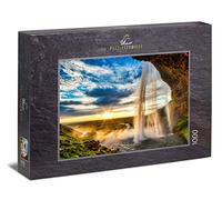 Ulmer Puzzleschmiede - Puzzle "Cascata" - puzzle 1000 pezzi - La spettacolare cascata islandese prima del tramonto