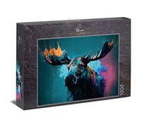 Ulmer Puzzleschmiede - Puzzle con alce Re del Nord - Il potente alce come puzzle astratto da 1000 pezzi - dalla collezione di puzzle Colori & Fantasy, qualità Made in Germany
