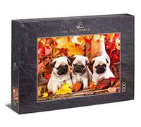 Ulmer Puzzleschmiede - Puzzle "Cuccioli adorabili" - Carino animale bambino immagine di tre cuccioli di carlino carino per gli amanti dei cani