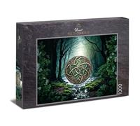 Ulmer Puzzleschmiede - Puzzle da 1000 pezzi Celtic Forest - simbolo celtico nella foresta magica - nodo mistico tra luce e ombra della foresta - Puzzle Fantasy con qualità Made in Germany