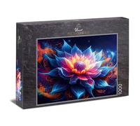 Ulmer Puzzleschmiede - Puzzle da 1000 pezzi "Lotus Nova" - il fantastico fiore di loto nell'universo - puzzle per adulti della collezione di puzzle Colori & Fantasy - Qualità Made in Germany