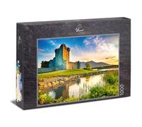 Ulmer Puzzleschmiede - Puzzle da 1000 pezzi Ross Castle - il vecchio castello in Irlanda, immerso in un paesaggio fiabesco al tramonto - Qualità Made in Germany