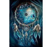 Ulmer Puzzleschmiede - Puzzle da 2000 pezzi con acchiappasogni indiano, amuleto indiano a forma di puzzle, simbolo di acchiappasogni luminoso su sfondo buio, qualità Made in Germany