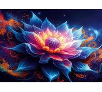 Ulmer Puzzleschmiede Puzzle da 2000 pezzi "Lotus Nova", il fantastico fiore di loto nell'universo, sorprendente puzzle per adulti della collezione di puzzle Colori & Fantasy, qualità Made in Germany