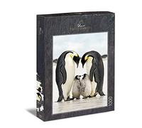 Ulmer Puzzleschmiede - Puzzle "famiglia" - Classico puzzle da 1000 pezzi - Pinguino come foto originale degli animali - I pinguini svegliano sui piccoli bambini nel paesaggio invernale