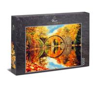 Ulmer Puzzleschmiede - Puzzle "Foresta delle fiabe" - puzzle 1000 pezzi - Rakotzbrücke Kromlau in Germania con un perfetto riflesso nel lago