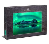 Ulmer Puzzleschmiede - Puzzle "Ghiaccio e onde" - Aurore impressionanti sul mare scuro di ghiaccio nel nord della Scandinavia