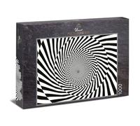 Ulmer Puzzleschmiede - Puzzle impossibile da 1000 pezzi con motivo a spirale visivamente delizioso in bianco e nero che crea l'impressione di movimento infinito