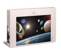 Ulmer Puzzleschmiede - Puzzle "Infinite distese" - 1000 pezzi puzzle pianeti e universo - vista vivace nello spazio con i pianeti nel nostro sistema solare, sole e superficie terrestre