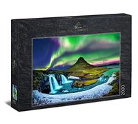 Ulmer Puzzleschmiede - Puzzle islandese "montagna e luce" - Puzzle da 2000 pezzi - Motivo puzzle delle luci polari sopra il famoso Kirkjufell Berg & Light - paesaggio sotto le luci nordiche in Islanda