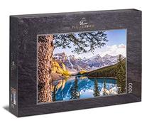 Ulmer Puzzleschmiede - Puzzle "Lago morenico" - puzzle 1000 pezzi - Il panorama montano del Canada nello specchio del lago glaciale blu