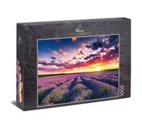 Ulmer Puzzleschmiede - Puzzle "Lavanda" - puzzle 1000 pezzi - ampi campi di lavanda al tramonto in Provenza, Francia