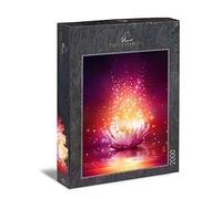 Ulmer Puzzleschmiede - Puzzle "Lotus Magie" - Puzzle artistico moderno da 2000 pezzi - Fantastico fiore di loto come fiore magico luminoso sull'acqua - Qualità puzzle Made in Germany