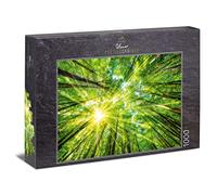 Ulmer Puzzleschmiede - Puzzle "Luce e ombra" - Puzzle atmosferico della foresta con 1000 pezzi - Il sole brilla attraverso le cime degli alberi quando si guarda verso l'alto