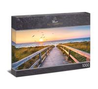 Ulmer Puzzleschmiede - Puzzle panoramico 1000 pezzi "sera su Sylt - Motivo Mare del Nord con tramonto sulle dune sulla spiaggia di Sylt, Germania