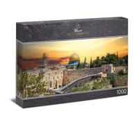 Ulmer Puzzleschmiede - Puzzle panoramico "Gerusalemme" da 1000 parti - Città vecchia sul muro occidentale con montagna del tempio a Gerusalemme, Israele