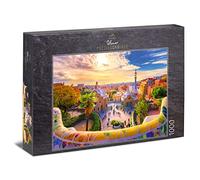 Ulmer Puzzleschmiede - Puzzle "Park Güell Barcelona" - Puzzle classico da 1000 pezzi - Attrazioni di Antoni Gaudi a Barcellona, Spagna - Puzzle di alta qualità Made in Germany