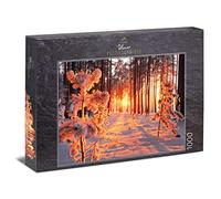 Ulmer Puzzleschmiede - Puzzle "sole d'inverno" - classico puzzle da 1000 pezzi - paesaggio della neve nella nostra casa - Caldi raggi solari, luce e ombre nella foresta invernale