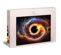 Ulmer Puzzleschmiede - Puzzle spaziale 1000 pezzi "Black Hole" - Buco nero con effetti luminosi nell'universo - Puzzle impossible pesante da 1000 pezzi - Qualità Made in Germany