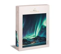 Ulmer Puzzleschmiede - Puzzle "spettacolo della notte" - Puzzle classico da 1000 pezzi scandinavo - Imponenti luci polari di lunga notte - Puzzle di paesaggio premium Made in Germany