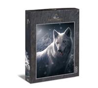 Ulmer Puzzleschmiede - Puzzle "Tundra Wolf" - Puzzle da notte suggestivo con 1000 pezzi - in bianco e nero fa risaltare perfettamente gli animali con la loro forza simbolica - Made in Germany