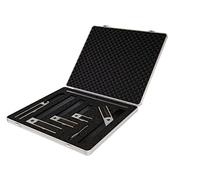 Ulmia Black Edition 196610 - Set di angoli di precisione + misuratore di precisione, righello in acciaio, matita a pressione