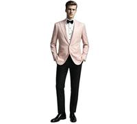 Ulnomio Uomo 2 Pezzo del Vestito Set Picco Risvolto Giacca One Button Tux Vestito di Pantaloni Banchetto del Partito