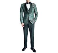 Ulnomio Uomo Jacquard Vestito Uniforme discorso Tre Pezzi Scialle Risvolto Un Pulsante Giacca Gilet e Pantaloni Set