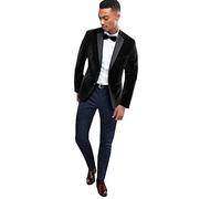 Ulnomio Uomo Velluto 2-Piece Suit Notch Risvolto Due Bottoni Tuxedo Cena Giacca e Pantaloni