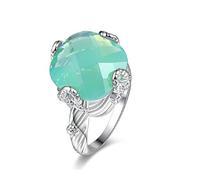 Uloveido Anello da Donna Quadrato Verde Chiaro Fascino Donna, Anelli di Zirconia cubica Birthstone di Fidanzamento Unico Femminile Migliori Idee Regalo per Donna Ragazza