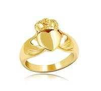 Uloveido Anello da uomo Claddagh Cuore Mano Fedeltà Anelli di Amicizia Placcato Colore Oro Fede Nozze per Uomo Ragazzo Y981, N1/2 (54.4mm), Acciaio inossidabile, Nessuna pietra preziosa
