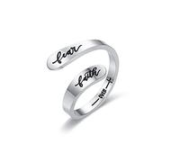 Uloveido Anello regolabile con dente di leone volante, in acciaio inox, idea regalo per donne, regalo motivazionale per ragazze adolescenti, Y2004-Y2014, Acciaio inossidabile