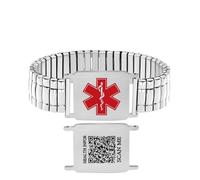 Uloveido Bracciale Medico Personalizzabile - Stile Slip-On con Incisioni per Genitori Anziani Y6038