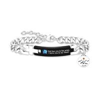 Uloveido Bracciale spirituale religioso seme di senape - Inciso “Dio ti ha tra le braccia, io nel cuore” - Bracciale ispirazione uomo e donna - Gioiello motivazionale Y4354