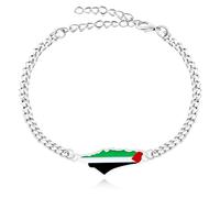 Uloveido Braccialetti a catena Vivaday Save Gaza | Braccialetto con Lettera Pace, Bandiera Gaza Supporto Libertà per i Palestinesi, Braccialetti Arabi per Uomini, Donne | YA5031