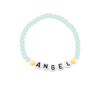 Uloveido Braccialetto con angelo e mamma per mamma e mamma, regalo per il rientro a scuola, braccialetto personalizzato con lettera del nome per donna con perline in acrilico Y1517
