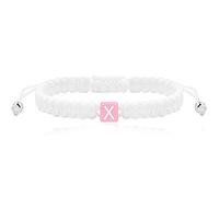 Uloveido Braccialetto dell'amicizia intrecciato da donna, realizzato a mano, con corda bianca, braccialetto da surfista, regolabile, da spiaggia, con lettera A-Z, Adjustable, Poliestere, Non pietra